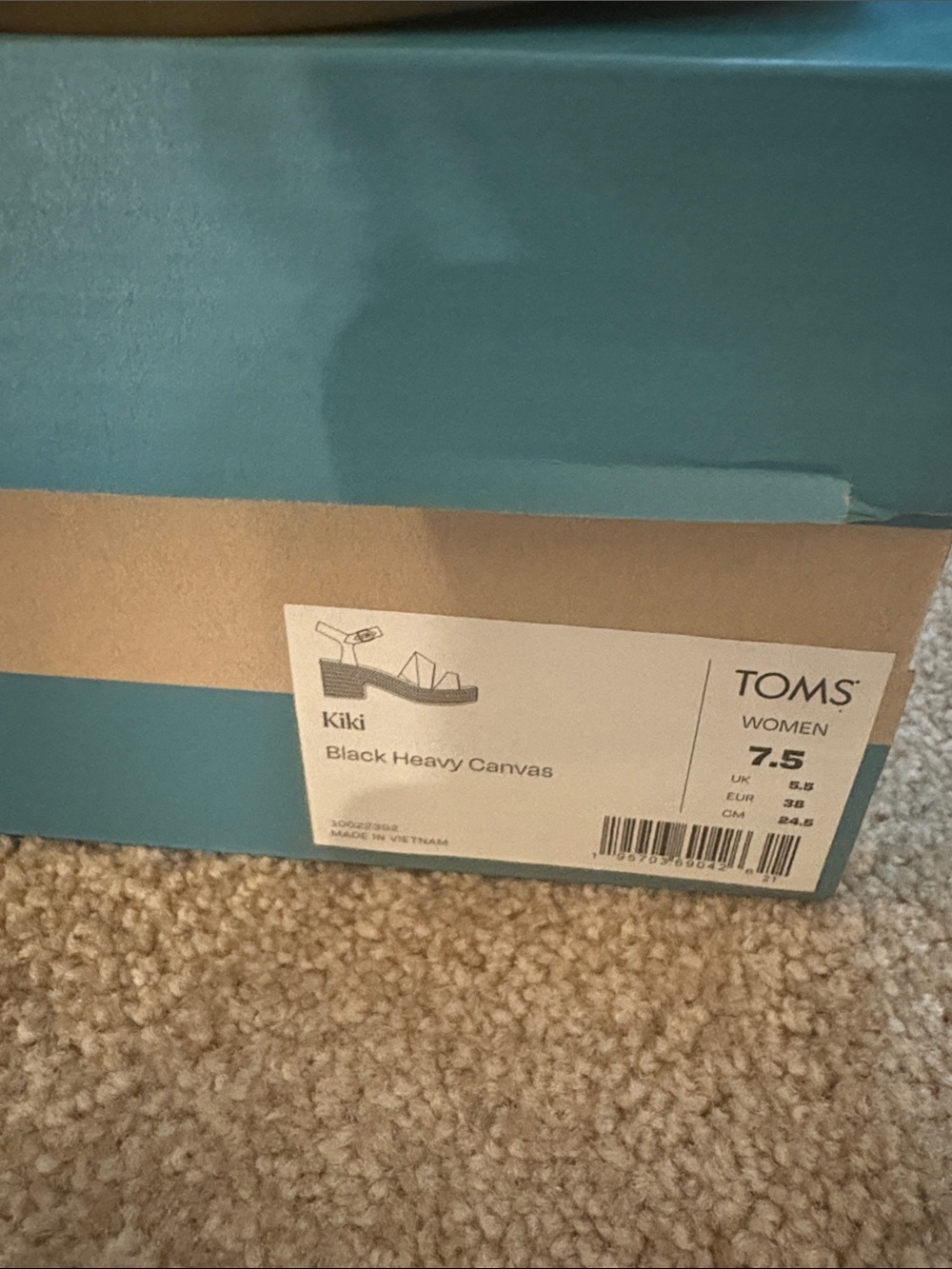 TOMS Black Espadrille Platform Sandals - Women's KIKI 7.5 - Picture 2 of 5